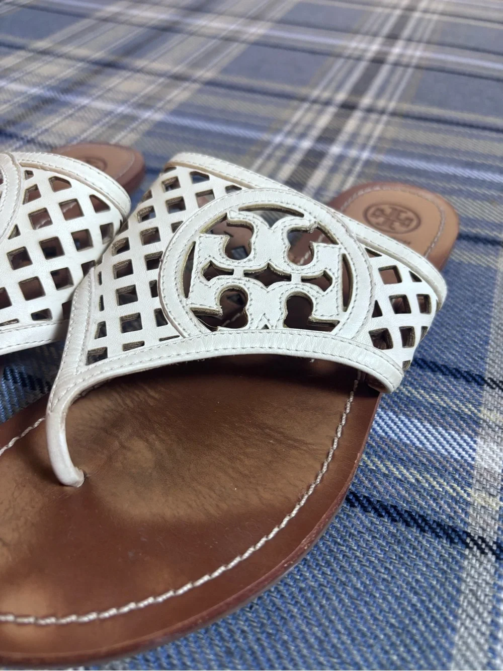 Tory Burch Thatched Ivory Sandal
